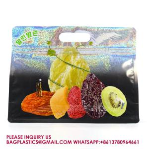 China Resealable Stand Up Pouches For Long Term Storage Holographic Design Sealable Packaging on sale