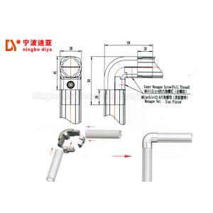 Zinc Plated Lean Tube Connector , Multi Function Aluminum Die Casting Connector
