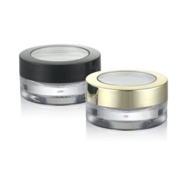 Quality PS Material Structure 5ml Cosmetic Packaging Clear Amber Black Plastic Cream Jar with Lid wholesale