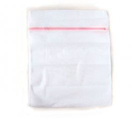 White Nylon Home Use Laundry Mesh Wash Bag with Zipper