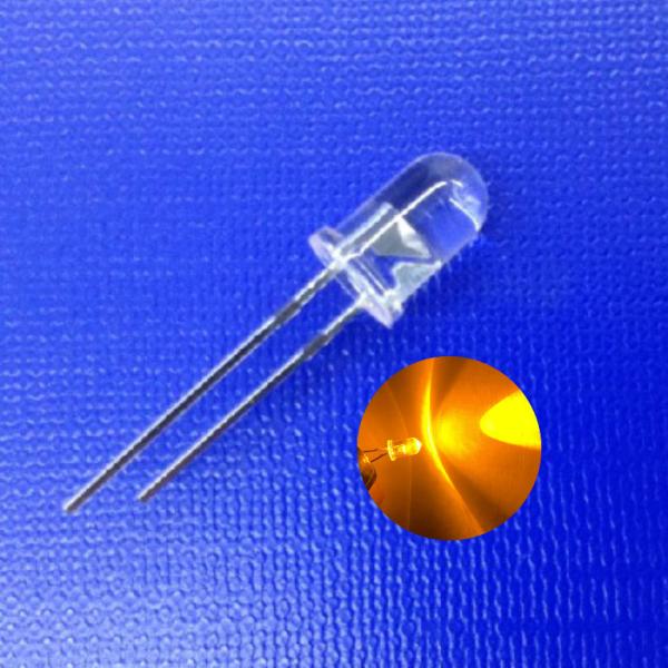 Throughhole 5mm 45deg 0.5W 590nm Yellow Color 30000mcd Super Bright For Guide