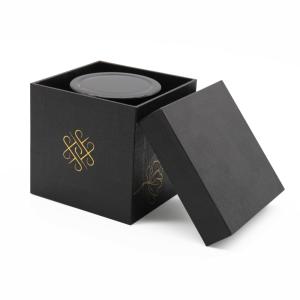 Custom Gold Foil Logo 2 Piece Box Luxury Honey Jar Packaging Gift Box With Lid