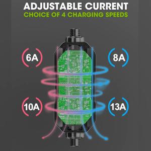 Type 2 To Commando Plug Portable EV Charger 8A To 16A Variable 3.6kW 5 Metre