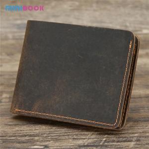 Open Closure Minibook Genuine Leather Multi-function Card Holder Clip Wallet for