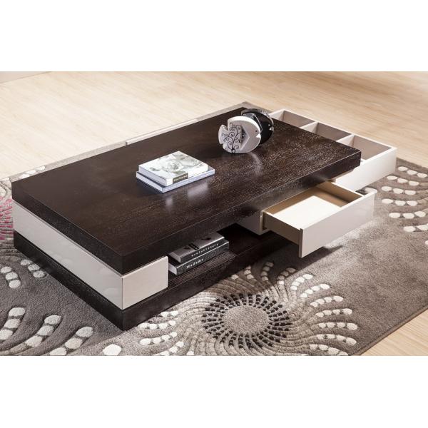Quality Modern living room rectangle coffee drawer table furniture wholesale