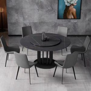 Modern Ceramic Sintered Stone dining Table Black Round Italian Marble Top Dining