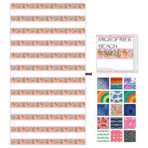 Microfiber Material Printed Beach Towel With Machine Washable Care Instructions