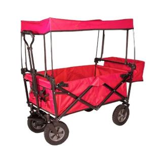 260KGS Weight Capacity Four-wheel Wagon Carts With Removable Canopy For Beach