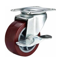 Red Swivel Small PU caster for light duty shelf, 2",2.5",3" light duty