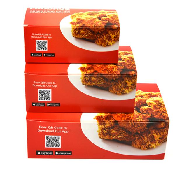Takeaway Customized Food Packaging Box Recyclable Fried Chicken Box SGS