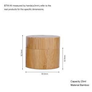 25ml Bamboo Empty Cream Jar High Durability