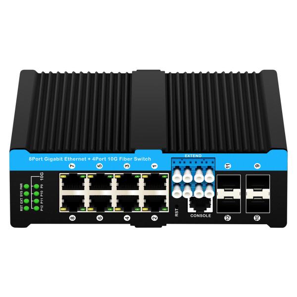 12 Port 10G L2/L3 Managed Poe+ Switch Optical Bypass Switch 4*10G Sfp +8 RJ45