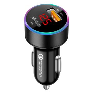 LCD Type C Car Charger PD 6A 36W QC3.0 For IPhone Huawei Xiaomi