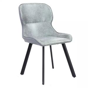 China ISO9001 Grey Upholstered Faux Leather Dining Chairs Wear Resistant on sale