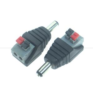China 5V 12V Solderless Press Button DC 5.5*2.1mm Male Female Barrel Jack to 2p Wires Cable Cable Connector for LED Strip Camera on sale