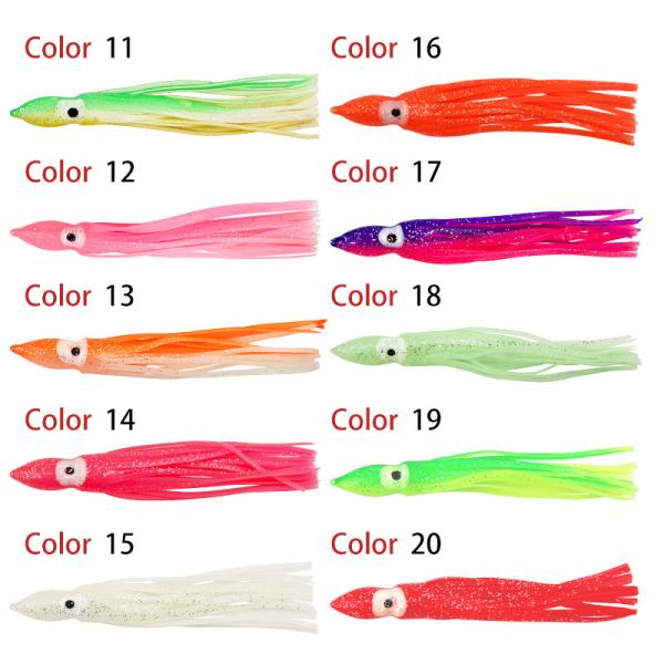 Octopus Squid Beard Plastic Fishing Soft Bait Luminous 2" 4.2g