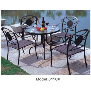 Aluminum frame with wicker seat dining set -8118