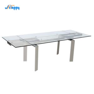90cm Modern Style Glass Top Dining Table With Extension Design DT-31120