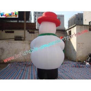 Customized Outside Inflatable Christmas Decorations PVC 5M Snowman