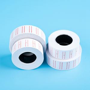 Red Line Price Tag Sticker Roll White Price Gun Paper Roll