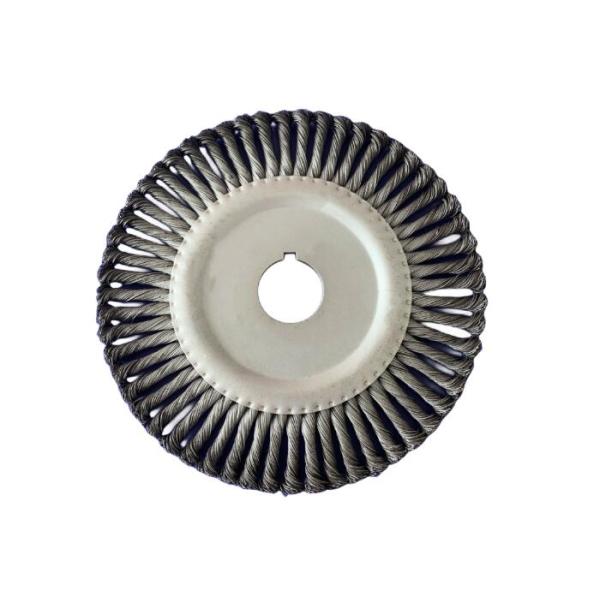300mm Knot Wire Wheel Brush with 0.5mm Carbon Steel Wire for Aggressive Edge Use