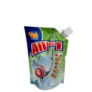 Customized printed Stand up food grade plastic liquid packaging spout bag and