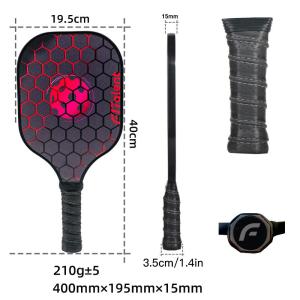 Pickleball Paddle and Ball Set Carbon Fiber Plastic Honeycomb Core Pickleball