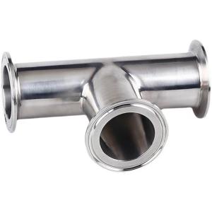 Matt Finish Sanitary Stainless Steel Equal Tee 3-way Pipe Fittings for