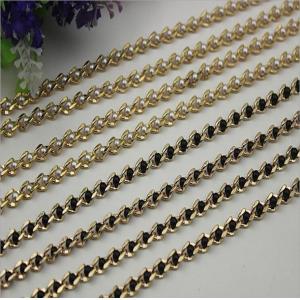 Refined custom bag fitting pearl decorative 6 mm width light gold chain for