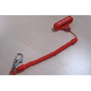 Good Connector Leash Black Plastic Square Sticker Base and Coil String Lanyard w