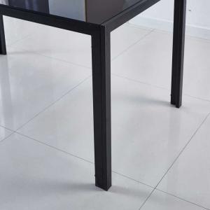 220Ibs capacity Simple Dining Room Table Black Tempered Glass Dining Table H4