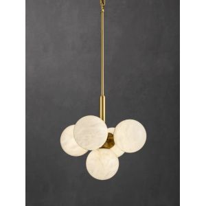 China Alabaster Pendant Light Modern Brass Chandelier 93W Hanging Light For Bedroom on sale