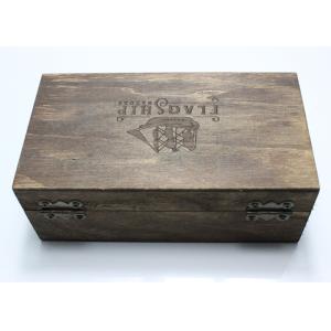 Custom Logo Wood Gift Packaging Boxes With Lining , Personalised Wood Gift Box