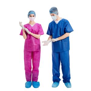 China SMS Disposable Scrub Suits , Short Sleeve Scrubs Non sterile on sale