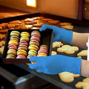 Customize Disposable Nitrile Gloves , Blue Nitrile Coated Gloves Soft