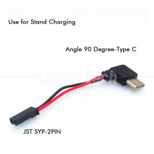 90 Degree Right Angle USB 8 Pin Micro Type C to JST SYP Connector Cable for