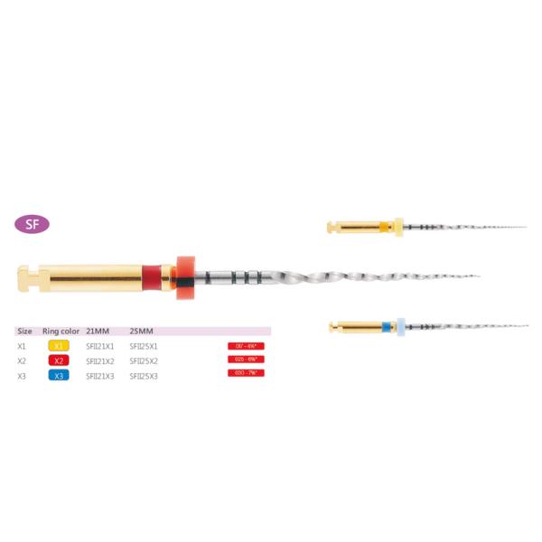 Memory Control Dental Endo Files , Endodontic Dental Rotary Files With Gold Color