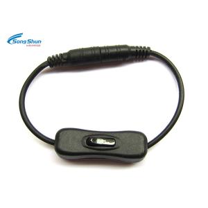 PVC Red DC Power Extension Cable Custom Male - Female 5.5X2.1mm With Switch