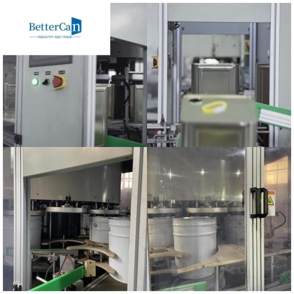 Welding Coating White Paint Bucket , 5 Metal Bucket With Iron Lock Ring