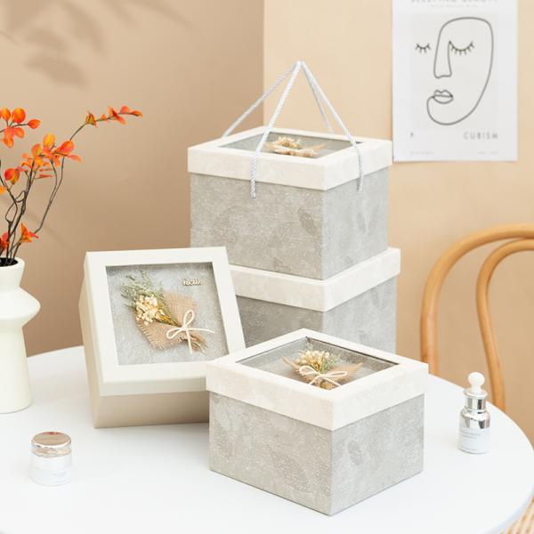 Quality Herbal Dream Gift Box Set Square Minimalist Lipstick Perfume Packaging Natural Dried Flower Decor wholesale