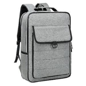 Gray Polyester Material Canvas Laptop Backpack Multifunction Laptop Bag