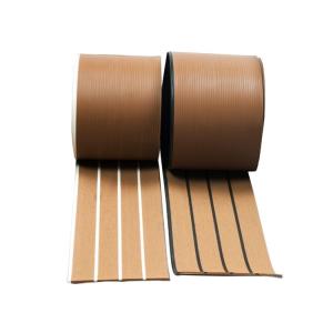 190*5*25000mm PVC Synthetic Teak Marine Decking for Boat Flooring at Competitive