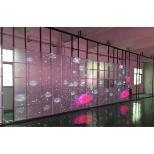 Shopping Mall LED Transparent Video Wall LED Display , Indoor Glass Wall LED