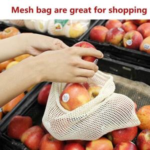 Storage Large Mesh Drawstring Bags Organic Reusable Washable For Shopping