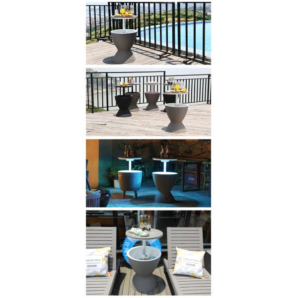 Versatile Ice Cooler Lift Top Table for Outdoor Camping Picnic Beach Cafe Bistro Garden