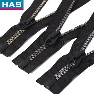 #5 Plastic Zipper with Open-end and Square Letter Teeth For Clothing