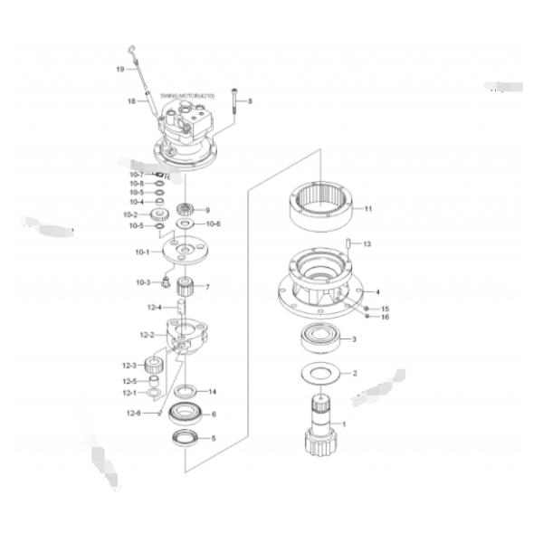 R55-7 Carrier Planetary Gear , Swing Reduction Gear XKBR-00012 31M8-10140