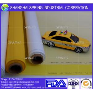 Yellow and white DPP polyester silk screen printing mesh with 15-420mesh/inch