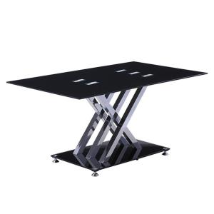 Chromed Tempered Glass 150x90cm Modern Style Dining Table