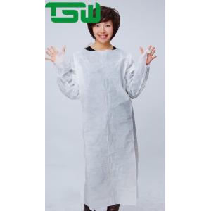 Cheap Disposable 0.08mm CPE Isolation Gown With Thumb Up for sale